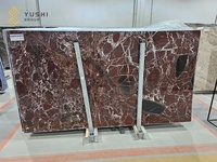 Dalles de marbre naturel Rosso Levanto rouge poli de luxe YUSHI pour la décoration intérieure des hôtels et villas - Écologiques et personnalisables