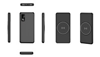 Batterie externe ultra-mince 10000 mAh la plus vendue, personnalisable avec logo, double entrée USB et Micro USB, chargement sans fil, affichage LED