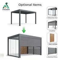 Pérgola Bioclimática Motorizada de Aluminio Impermeable ANCSEM, con Protección Ultravioleta, para Jardín, Patio, Terraza y Entretenimiento al Aire Libre