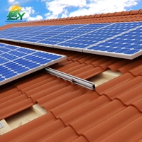 Système de montage solaire pour toiture en tuiles AL6005 T5, structure de support modulaire en aluminium anodisé pour projets solaires commerciaux sur toitures