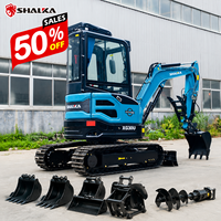 Mini-excavatrice sur chenilles SHANDING 2 tonnes avec moteur Kubota, livraison gratuite, mini-pelle multifonctionnelle hydraulique pour la ferme
