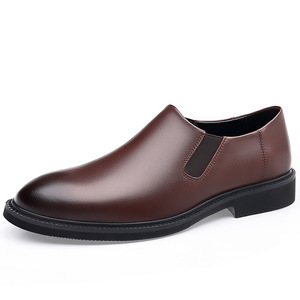 Mocassins en cuir véritable pour hommes, bout pointu, à enfiler, semelle intermédiaire respirante en EVA, semelle extérieure en caoutchouc à motif uni, toutes saisons, pour affaires - Product Image 5