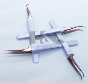 แหนบต่อขนตาปลายสีโรสโกลด์ สแตนเลส แหนบต่อขนตาแบบใหม่เคลือบสีขาว ทนทาน แหนบต่อขนตาที่ดีที่สุด - Product Image 4