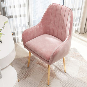 <span class=keywords><strong>Chaise</strong></span> de salle à manger de luxe nordique avec pieds en métal doré, rembourrée et moderne, pour table à manger - Product Image 1