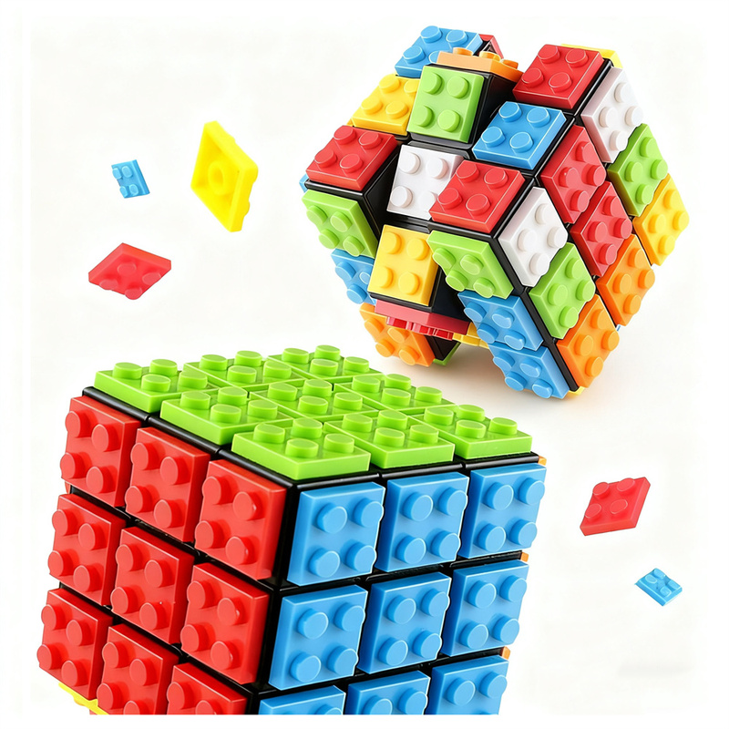 New Brick Cube with Building Blocks