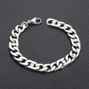 Pulsera de cadena para hombre, plata tibetana, 20 cm de longitud, joyería de moda, estilo callejero, CE225 - Product Image 2