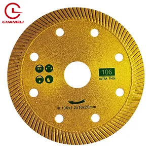 OEM High-end Quality Disk 106mm Mesh Thin 4inch Turbo Cutting Saw Blade Tile Cutting Disc for Porcelain 10 Industrial Ripple