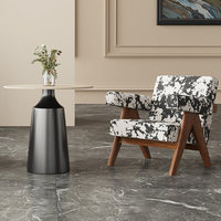 Fauteuil en cuir avec mousse élastique haute densité pour la maison, salon, balcon, café, hôtel, salle de séjour - Design minimaliste moderne