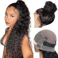 Perruque brésilienne transparente en dentelle pour femmes, 360 degrés, cheveux humains Remy longs, densité 200%, bouclée et prête à porter, vente en gros