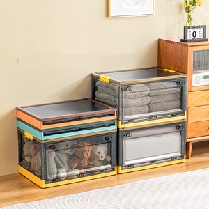 Hot Bán Hình Chữ Nhật PP Nhựa Đóng Mở Lưu Trữ Thùng Gấp Thùng 35L Công Suất Trong Suốt Hộ Gia Đình Bên Mở Cắm Trại Hộp - Product Image 3