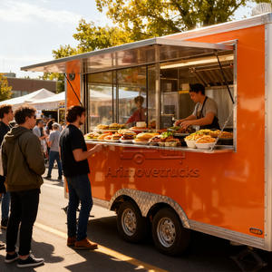 Remorque alimentaire commerciale unique pour l'extérieur, camion de restauration mobile pour café, boissons froides, <span class=keywords><strong>vin</strong></span>, jus, chariot traînable pour événements de traiteur - Product Image 3