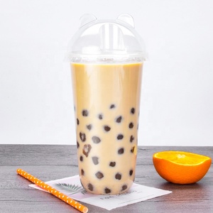 Custom logo 12 oz coffee disposable pp plastic boba milktea cups PET drinking bubble tea cup with lid
