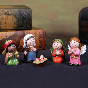 Vente en gros de Noël Crèche de petite taille Statue en résine pour berceau de Noël Fournitures de <span class=keywords><strong>vacances</strong></span> de Noël Décoration de la <span class=keywords><strong>maison</strong></span> Cadeaux de fête - Product Image 4