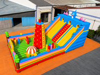 Toboggan gonflable JIALE JL-3079 - Matériau PVC - Capacité 100-500 kg - 5-8 passagers - Thème animaux et dinosaures - Pour centres de jeux pour enfants