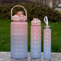 Bouteille d'eau en plastique trois en un de fitness sports d'été motivante avec logo personnalisé