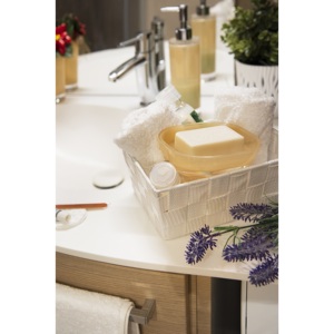 Portaspazzolino in Plastica Excelsa Spa 6x13x6 cm con Vasetto in Vetro - per Bagni e Toilette - Product Image 3