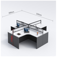 Modern Aluminum Glass Partition Office Cubicle Workstation with Sound Absorption for Home Office and School Use