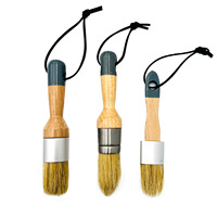 Ensemble de pinceaux de peinture de meubles de 5 pièces pinceaux ronds en cire de craie avec manche en bois