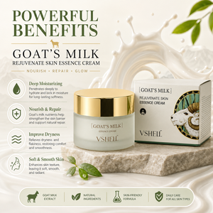 <span class=keywords><strong>Crema</strong></span> <span class=keywords><strong>Viso</strong></span> Idratante Vshell OEM ODM 50ml, <span class=keywords><strong>Crema</strong></span> <span class=keywords><strong>Leggera</strong></span> Nutriente Profondamente Idratante al Latte di Capra e Glicerina, Vegana e Senza Parabeni - Product Image 1