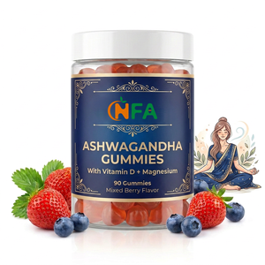 Gummies d'Ashwagandha en gros à action rapide avec Vitamine D et Magnésium, 90 unités, saveur Baies Mixtes, Végétaliennes, pour le Soutien du Sommeil - Product Image 1