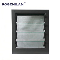 Volets extérieurs en aluminium et verre Rogenilan, minimalistes, économiseurs d'énergie, étanches, à double vitrage trempé, avec persiennes