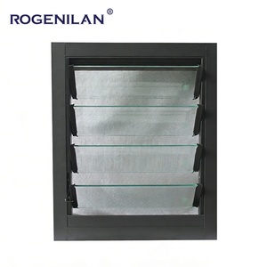 <span class=keywords><strong>Volets</strong></span> extérieurs en aluminium et verre Rogenilan, minimalistes, économiseurs d'énergie, étanches, à double vitrage trempé, avec persiennes - Product Image 1