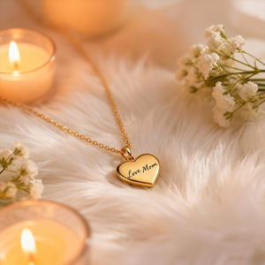 <span class=keywords><strong>Collana</strong></span> con Ciondolo a Cuore Personalizzato Inciso 'Ti Amo' 'Amo la <span class=keywords><strong>Mamma</strong></span>' Catena in Oro Gioiello Delicato Emozionale per Donna Regalo - Product Image 2