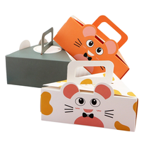 Boîtes en papier kraft personnalisées avec logo, petites, pour gâteaux mousse, emballage alimentaire, cadeaux, avec poignée, laminage mat et revêtement UV, recyclables