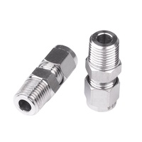 Embouts en acier inoxydable Type de tubes avec filetage pour connexion centrale Connecteur adaptateur droit SS304 Adaptateur à filetage mâle