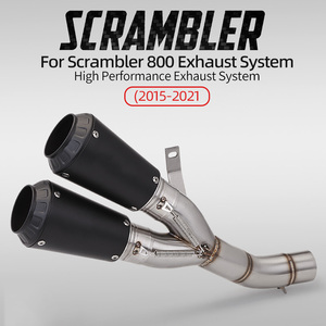 Para <span class=keywords><strong>Ducati</strong></span> <span class=keywords><strong>Scrambler</strong></span> 800 2015-2021, Sistema de Escape de Motocicleta con Doble Salida y Tubo de Conexión Central, Modificado con Dos Silenciadores de 51mm - Product Image 6