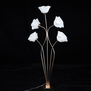 Lámpara de pie LANJO con forma de flor de amapola luminosa blanca, luz guía para bodas, decoración de escenarios, lámpara de piso con pétalos. - Product Image 4