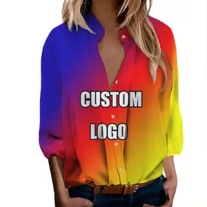 Chemisiers et chemises pour femmes de grande taille 5XL Fancy Casual Ladies Tops Personaliser Logo Design Texte Dropshipping Clothes - Product Image 1