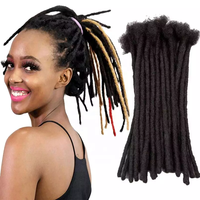 Extensions de dreadlocks afro kinky en cheveux humains, épaisseurs 0,4 cm, 0,6 cm, 0,8 cm, noir naturel, les meilleures extensions de dreadlocks en cheveux humains