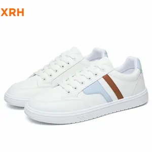 Sneaker Manufacturer Outdoor Walking Breathable Lace Up Leather Tenis Sneakers Big Size Mens Casual White Shoes For Women