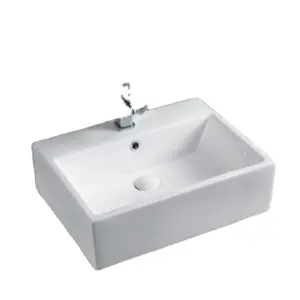 Les fabricants de goalar vendent un bassin d'art blanc éviers rectangulaires faciles à nettoyer lavabo en céramique pour salle de bain