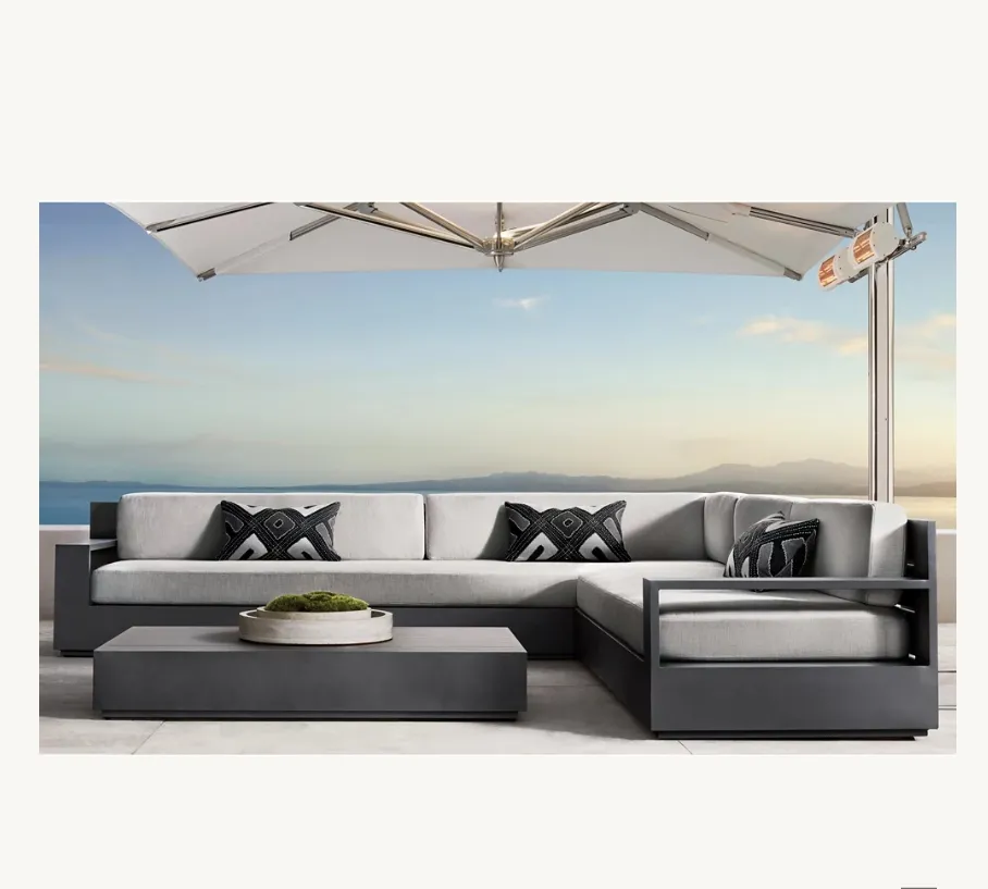 Открытый набор диванов садовая мебель для патио диван Роскошная гостиничная мебель алюминиевая левая секционная