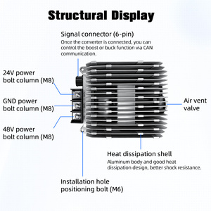 محول تيار مستمر من تيانباور بقوة 2500 واط، محول رفع وخفض الجهد للسيارات والشاحنات، منظم جهد للرافعات الشوكية من 48 فولت إلى 24 فولت - Product Image 2