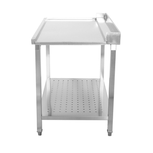 Mesa de salida de acero inoxidable con protector contra salpicaduras y estante inferior para sistemas de lavado de platos - Product Image 4