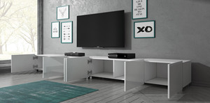 <span class=keywords><strong>Meuble</strong></span> <span class=keywords><strong>TV</strong></span> en gros - Blanc - <span class=keywords><strong>300</strong></span> <span class=keywords><strong>cm</strong></span> - Suspendu ou sur pied - Product Image 3