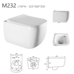 Ceramica wc a doppio sciacquone con ciotola quadrata rondella da donna M215 appesa a muro tipo fabbrica di esportazione diretta per uso <span class=keywords><strong>bagno</strong></span> - Product Image 2