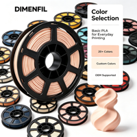 Filamen Printer 3D Desktop FDM Universal DIMENFIL PLA Warna Kulit Dasar 1.75mm 1kg 200C