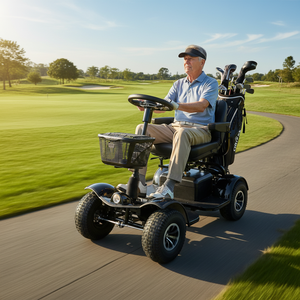 KALOSSE J08 <span class=keywords><strong>Voiturette</strong></span> de golf/buggy pour 1 personne handicapée, moteur 1000W, avec contrôleur Curtis, cadre en acier, batterie au lithium rechargeable 24V - Product Image 2