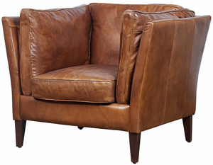 Sillón de Madera con Cojín de Cuero, Construcción Duradera, Silla Suave y Cómoda, Ideal para Sala de Estar o Espacios de Descanso - Product Image 5