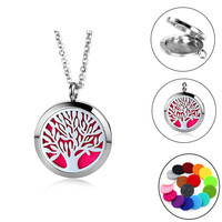 Diffuseur d'huile essentielle d'aromathérapie d'acier inoxydable collier d'arbre creux désodorisant de conception pour des cadeaux
