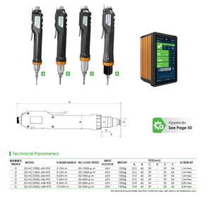 Tournevis <span class=keywords><strong>électrique</strong></span> intelligent à commande de courant par cordon de pistolet droit, clé à écrous avec système de moteur servo - Product Image 6