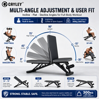 Banc de musculation réglable de qualité commerciale, inclinable multi-angles, pour haltères, idéal pour la maison, la salle de sport, l'entraînement de force et les exercices de fitness