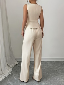 Elegante Conjunto <span class=keywords><strong>de</strong></span> Traje <span class=keywords><strong>de</strong></span> Oficina <span class=keywords><strong>para</strong></span> Mujer <span class=keywords><strong>Dos</strong></span> <span class=keywords><strong>Piezas</strong></span> Ropa Casual <span class=keywords><strong>de</strong></span> Diario con Decoración <span class=keywords><strong>de</strong></span> Botones Tejido Colección <span class=keywords><strong>de</strong></span> Verano - Product Image 2