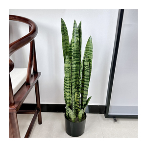 Planta Artificial de <span class=keywords><strong>Sansevieria</strong></span> en Maceta Negra de Plástico, Bonsái Decorativo para Jardín, Gran Venta - Product Image 5