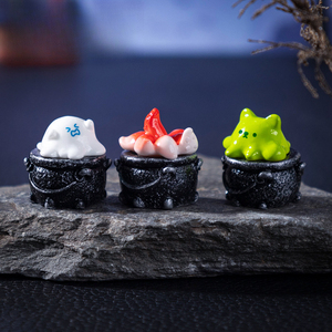 Nouveaux petits ornements d'Halloween de Weijs, décorations DIY de micro-paysages de chaudron de sorcière, <span class=keywords><strong>mini</strong></span> accessoires en résine - Product Image 3