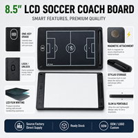 Tableau de tactique de football LCD portable, tableau de planification stratégique réutilisable pour entraîneur de football